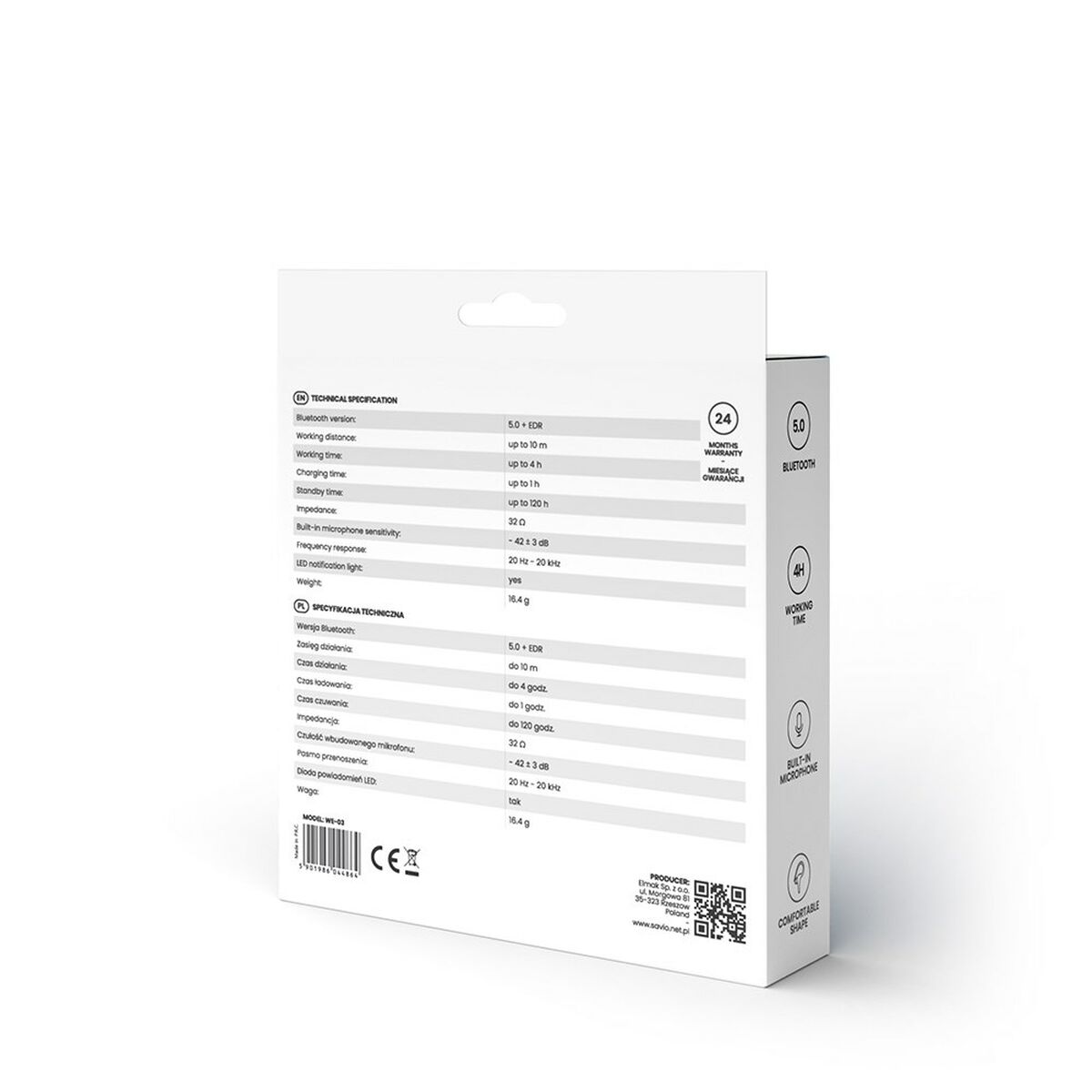 Bluetooth Urheilukuulokkeet Savio WE-03 Musta